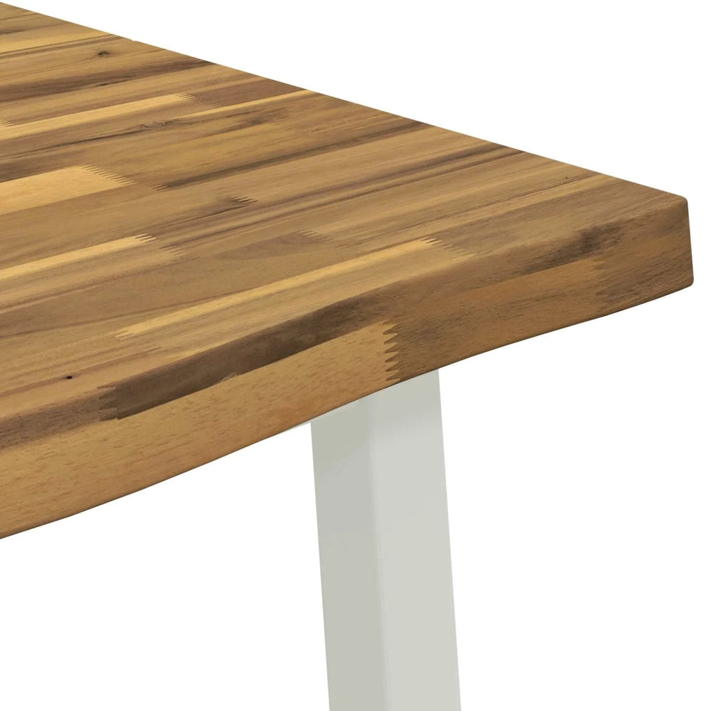 90 x 55 x 75 cm Legno di Acacia Massello Bianco Rettangolare 937473