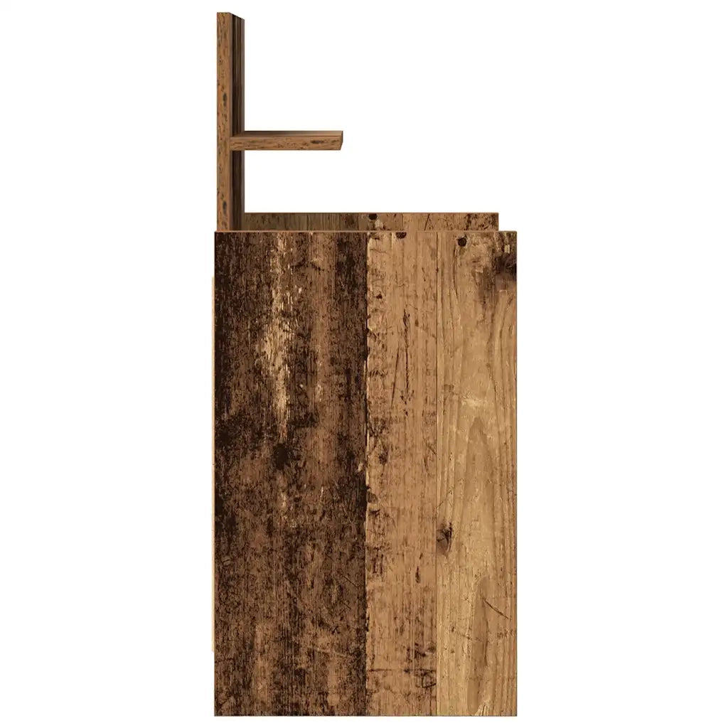 Comodino | Armadio da Notte | Mobiletto da notte con 2 Cassetti Legno Antico 38x34x80 cm