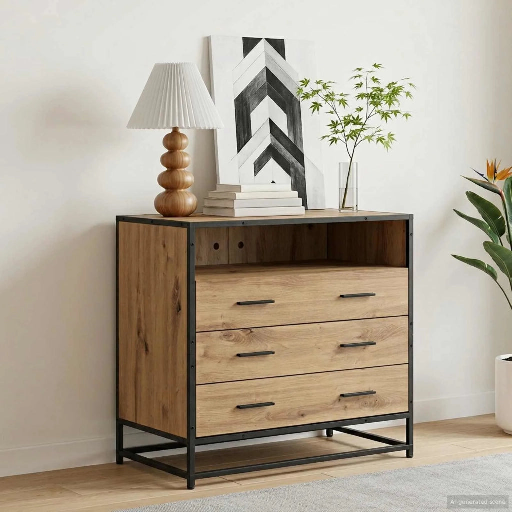 Mobile con Cassetti 3-Cassetto Rovere artigianale 8010307