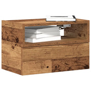 Comodino a Muro Legno Antico 45x26x28,5 cm 858610