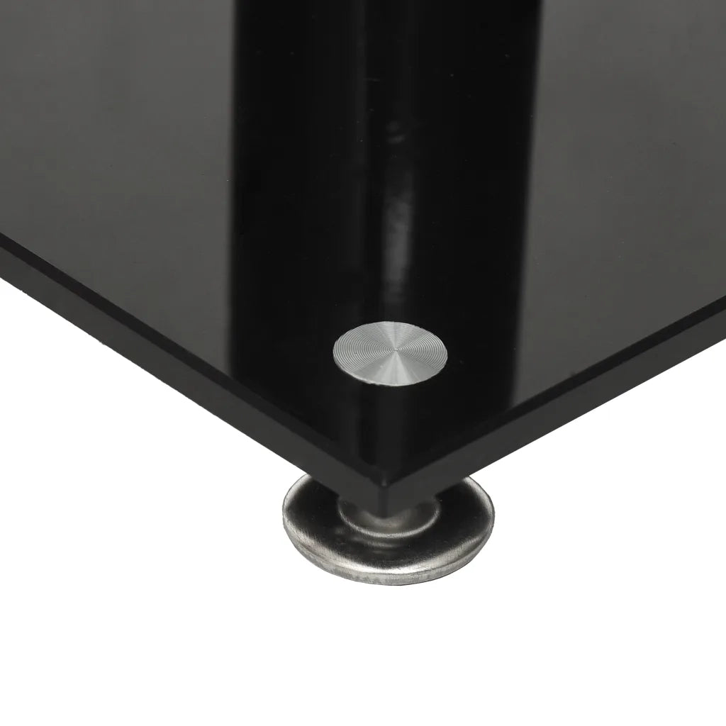 Pedane per Casse 2 pz Nero Vetro Temperato Design a 3 Pilastri CFW7377307
