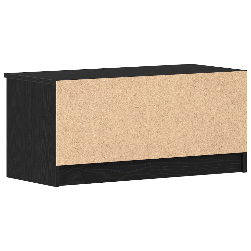 Mobile TV  2 pezzi Nero Rovere 80x35x36,5 cm Legno ingegnerizzato