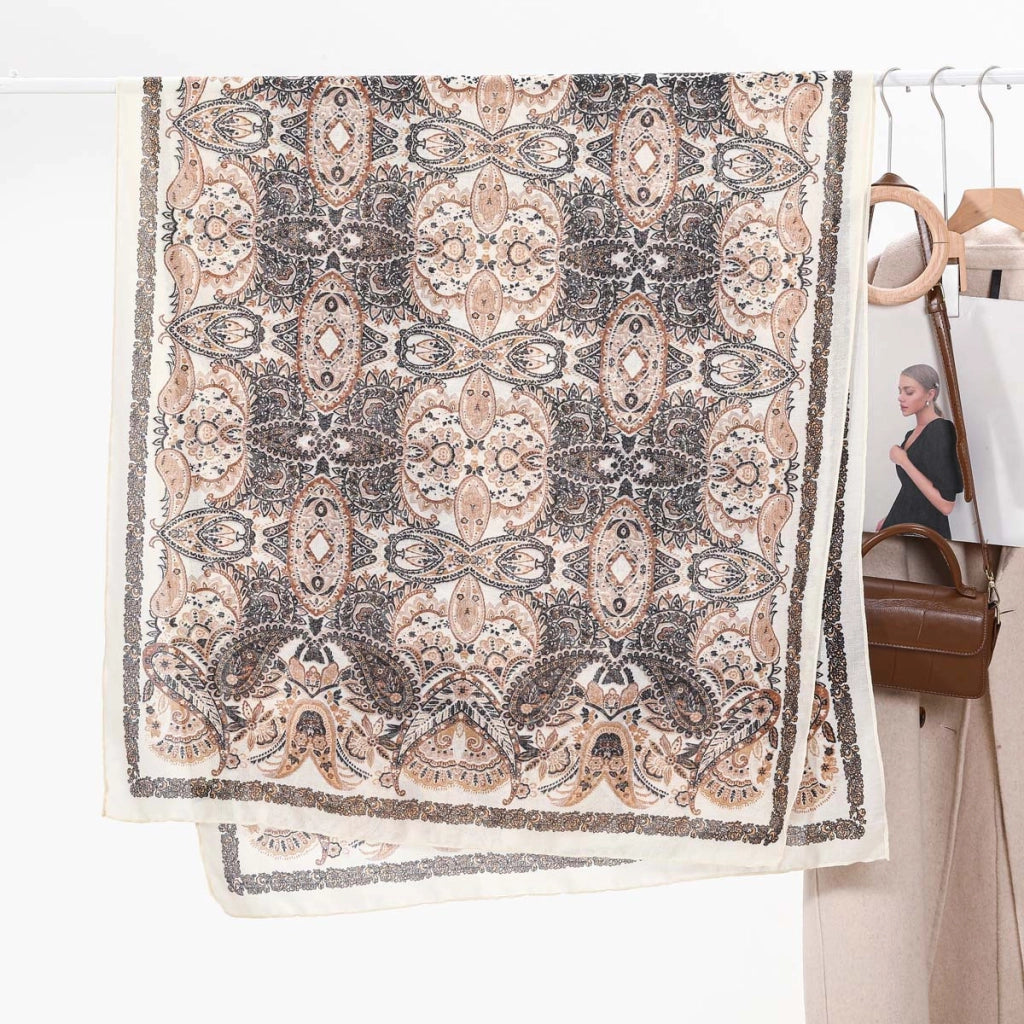 Elegante sciarpa oversize da donna in cotone e lino
