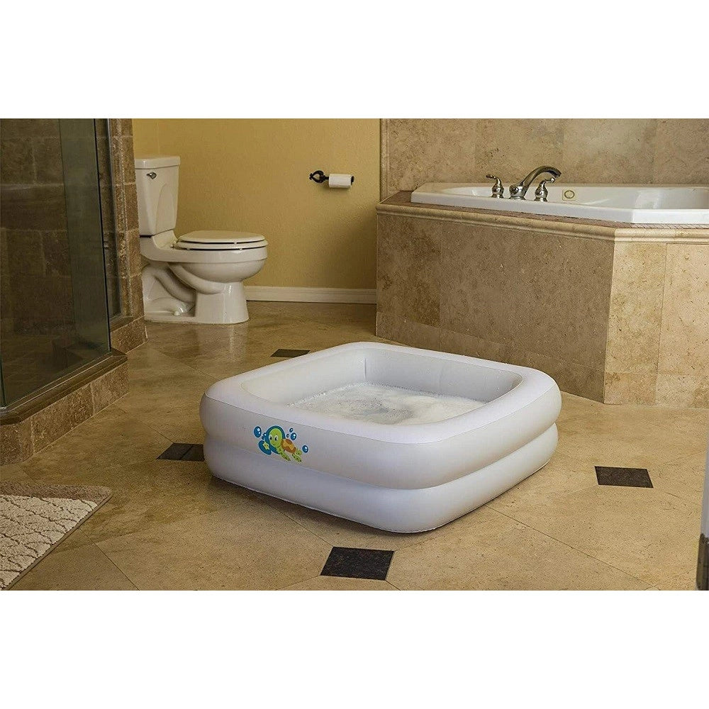 Trade Shop - Piscinetta Bagnetto Gonfiabile Per Bambini Portatile 86x86x25 Cm Viaggio 51116 -