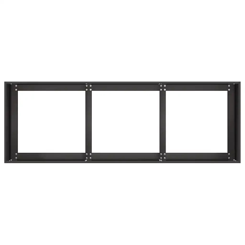 Fioriera Nera 120x40x40 cm Acciaio Laminato a Freddo 860675
