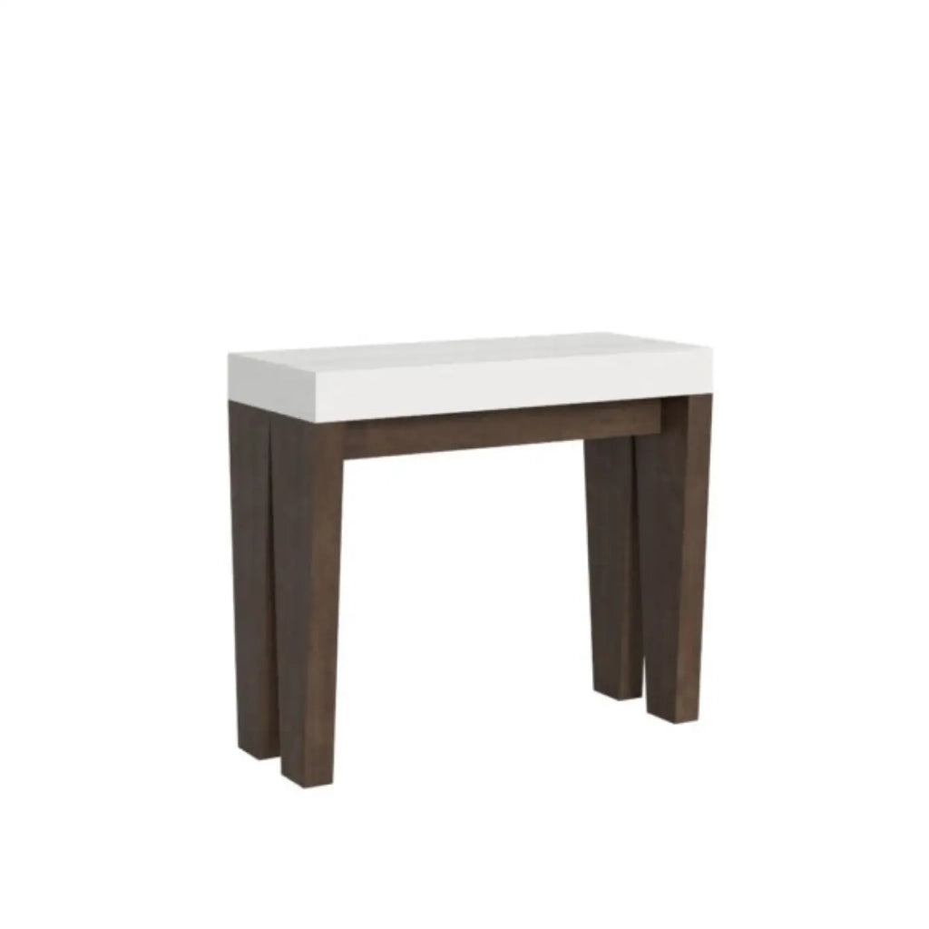 Consolle allungabile 90x40/300 cm Spimbo Mix piano bianco frassino - struttura noce