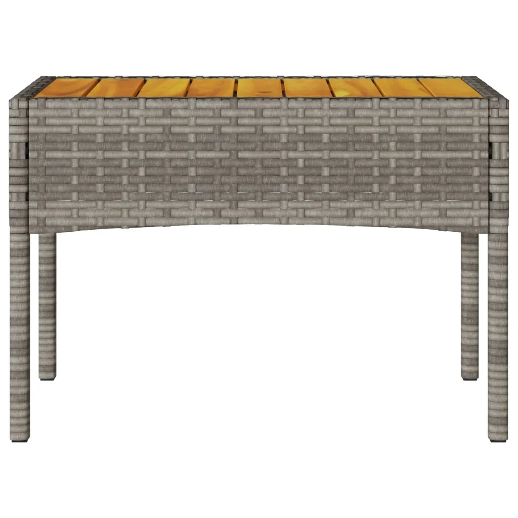 Panca da Giardino a 2 Posti Cuscini e Tavolo Grigia Polyrattan 365440