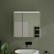 Specchio contenitore 67x70cm 2 ante con illuminazione led superiore | Hadar