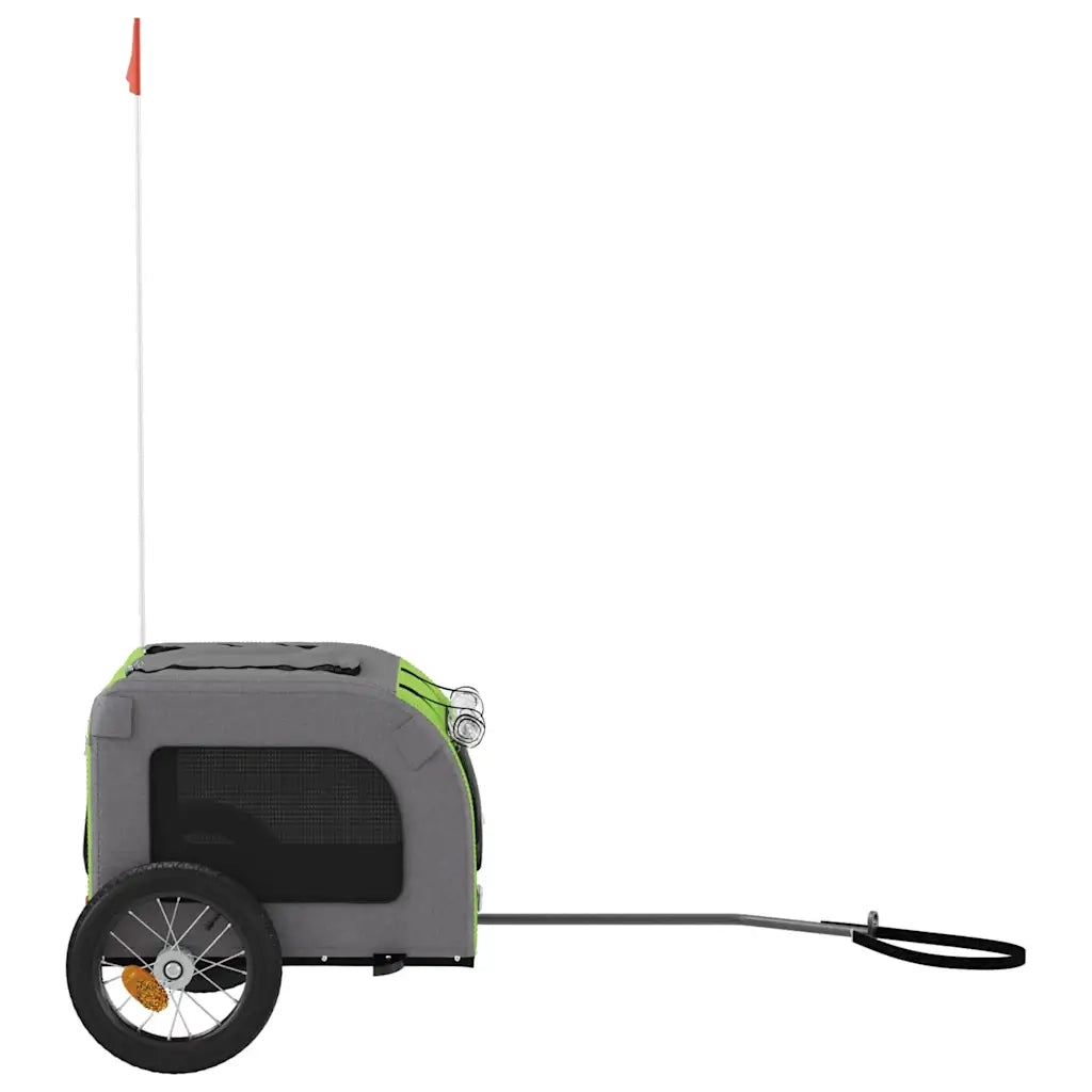 Rimorchio da Bici per Animali Verde e Grigio Oxford e Ferro CFW9698663