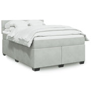 Giroletto a Molle con Materasso Grigio Chiaro 140x190cm Velluto 3288606