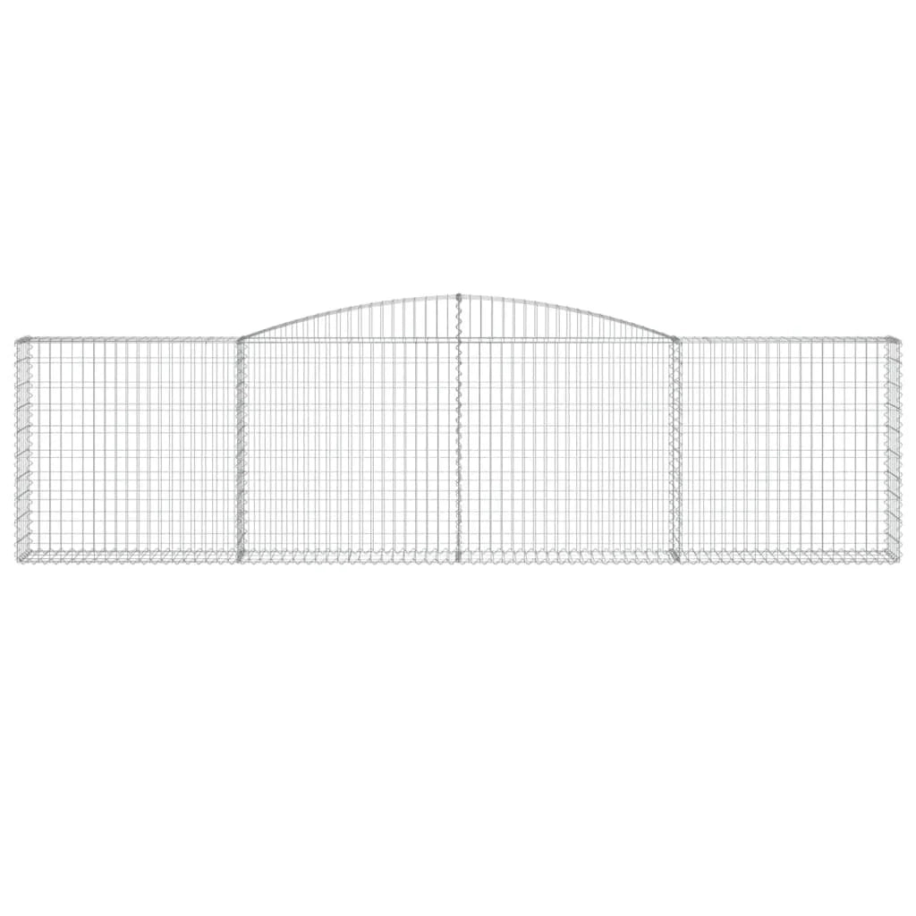 Set di 4 gabbioni ad arco per recinzione gabbia o muro di contenimento 400 x 30 x 100/120 cm ferro zincato argento 02_0041474