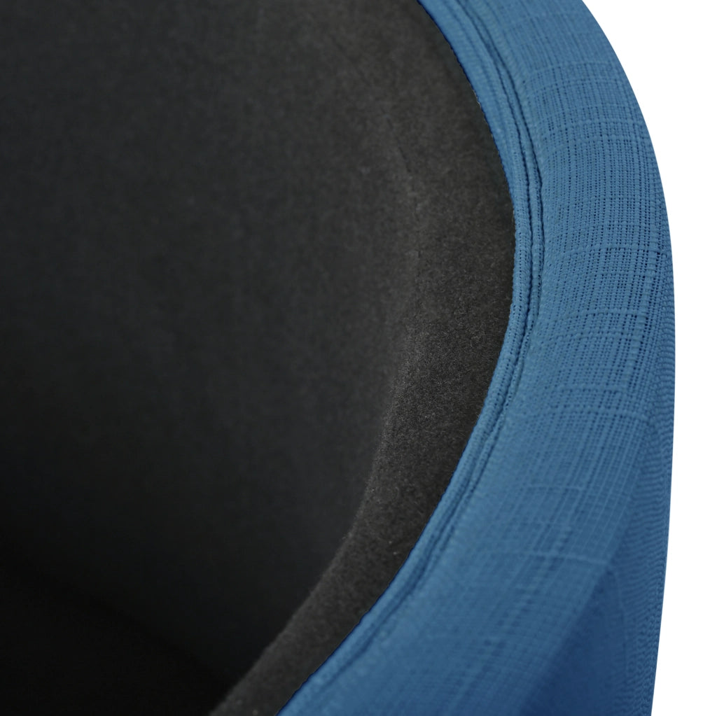 Set di 2 pouf contenitore blu con vassoio in legno