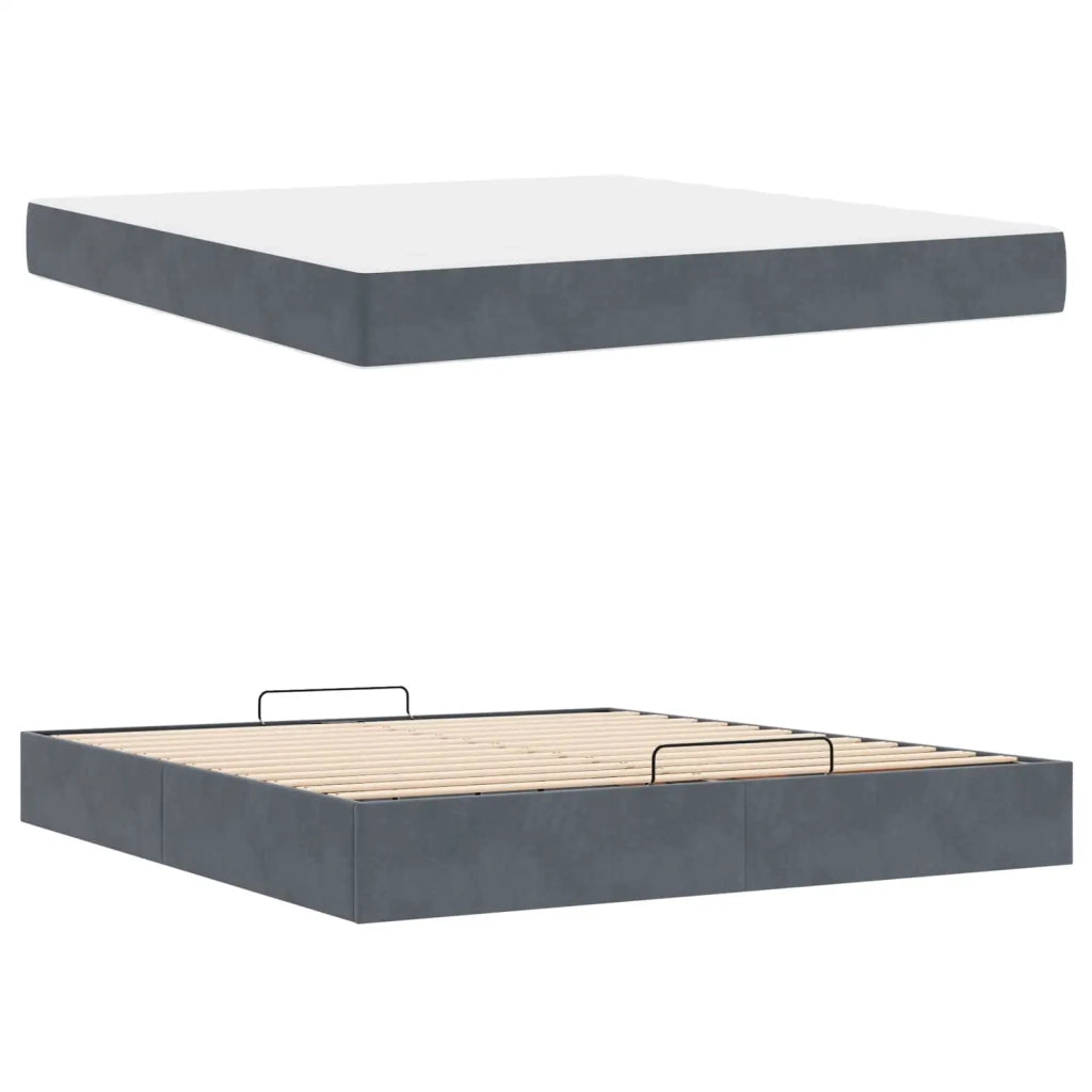 Struttura letto con materasso 2 pcs Grigio Sfumato Velluto