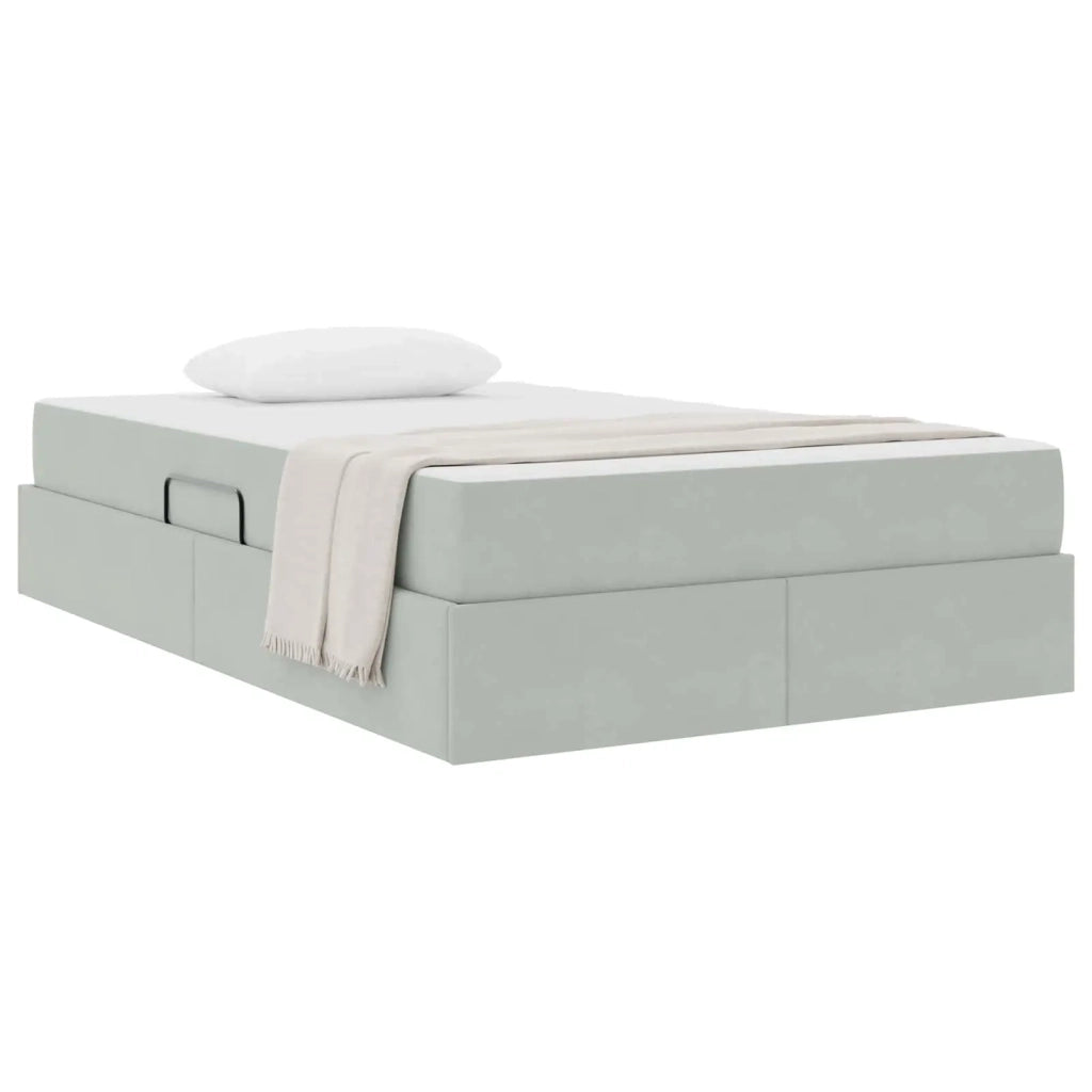 Letto con contenitore e materasso Grigio chiaro 120 x 190 cm 3399706