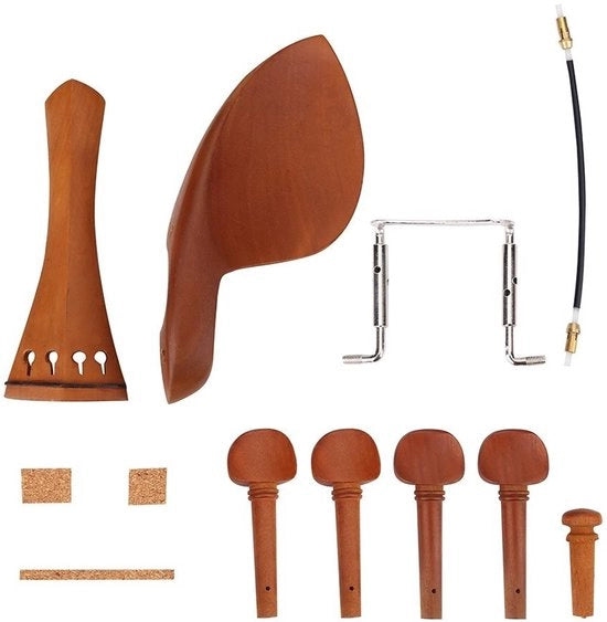 Set di parti per violino in legno di jujube - Stauro/Endpin - Punte di accordatura - Supporto - Accessori per violino - Duraturo - Affidabile