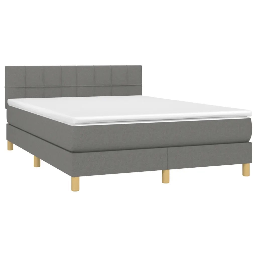 Giroletto a Molle con Materasso Grigio Scuro 140x190 cm Tessutocod mxl 99539