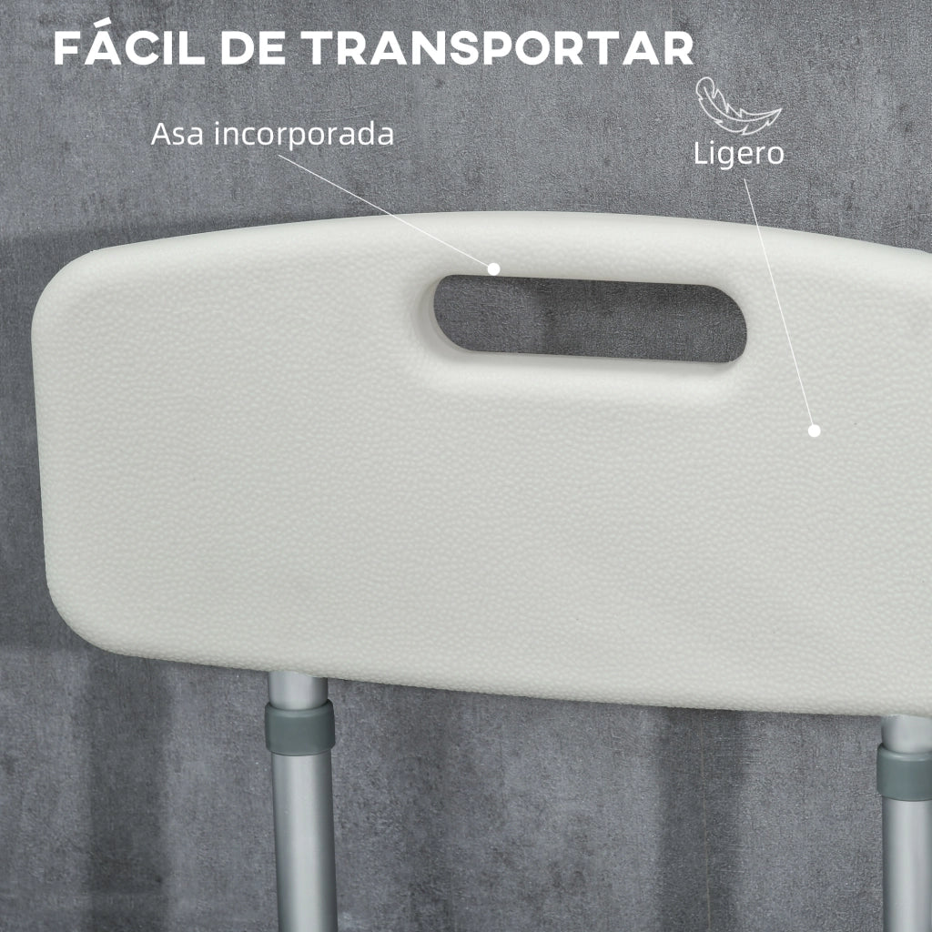 Sedia da doccia per anziani con braccioli e schienale ¨C zephmum ¨C Grigio 136 kg