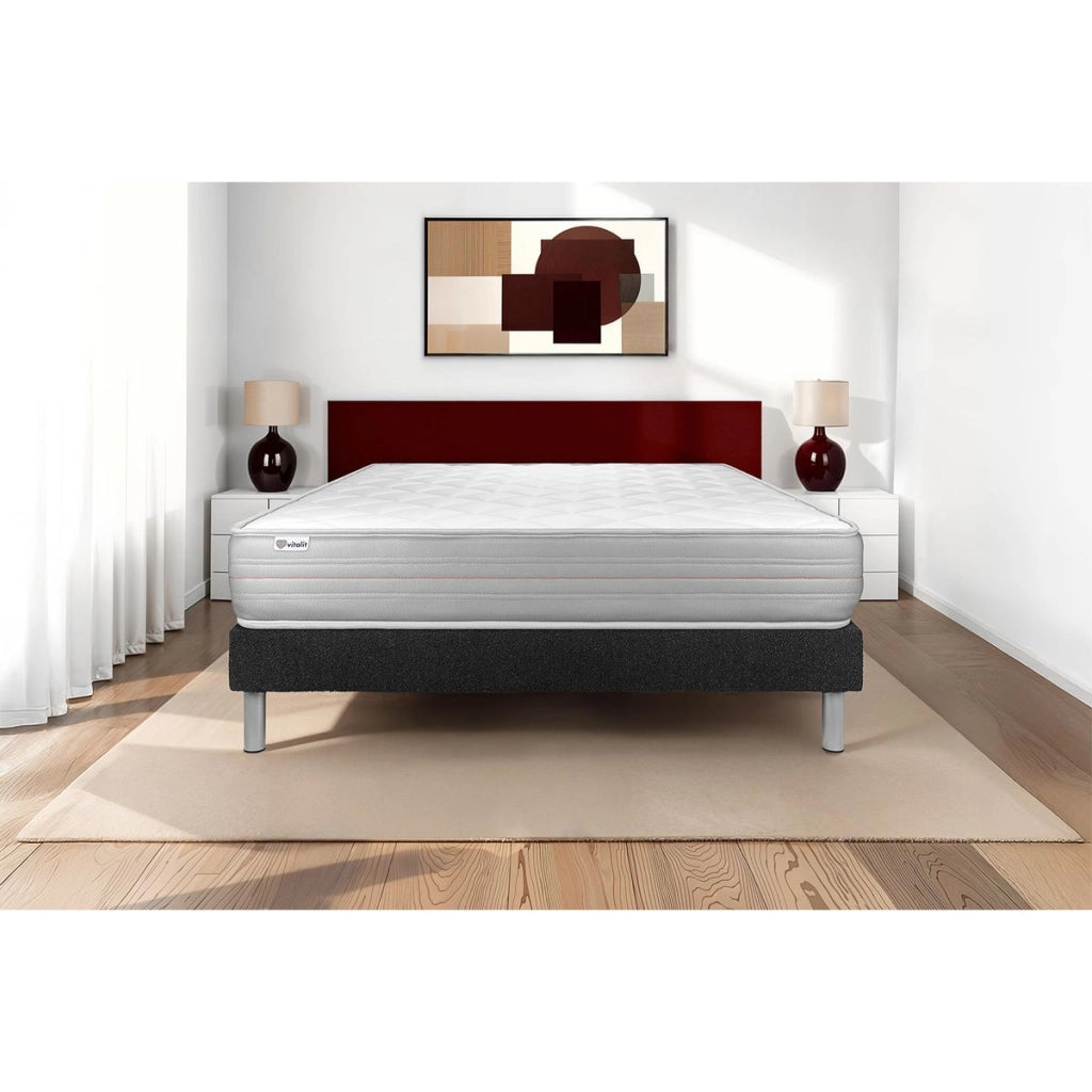 Letto con materasso VITALMEMO 150 x 190 cm Rete Kit Nero