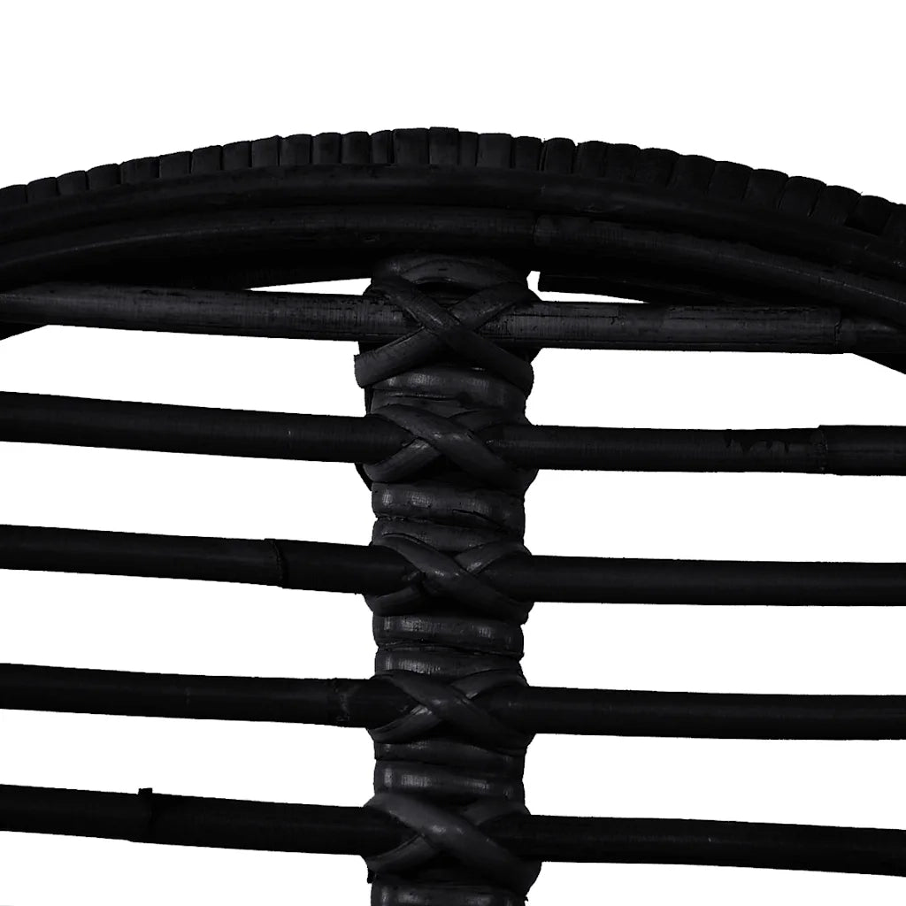 Sedie da Pranzo 2 pz Nere in Rattan Naturale cod mxl 9874