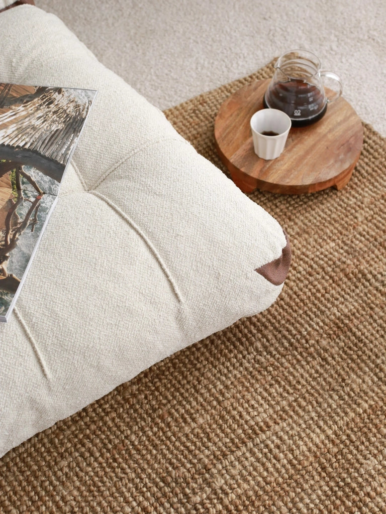 Divano letto a 2 posti in tessuto "Fold" - 120 x 75 x 79 cm - Crema