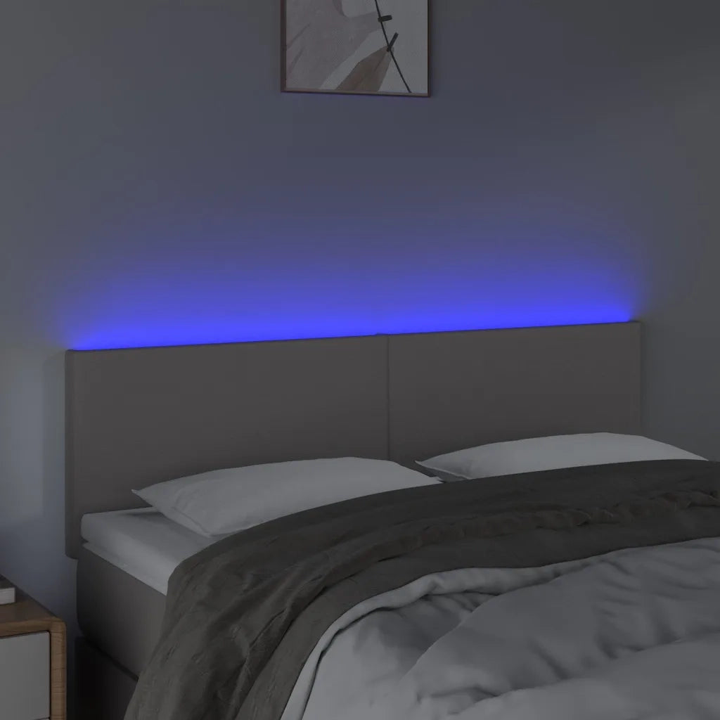 Testiera | Testata a LED Grigio 144x5x78/88 cm in Similpelle