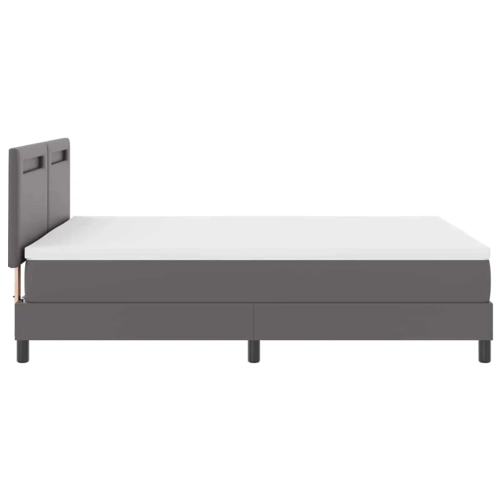 Letto a molle con materasso Grigio 160 x 200 cm Pelle sintetica 3339058