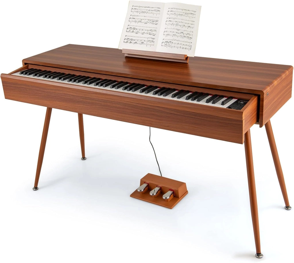 Pianoforte Digitale a 88 Tasti, con Azione a Martello Graduata, Pianoforte Elettrico a Grandezza, con Cassetto Estraibile e Altoparlanti Doppi, Pianoforte Digitale per Principianti