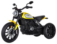 Moto Elettrica per Bambini Licenza Ufficiale Ducati Scrambler 12V 3,5Ah Giallo