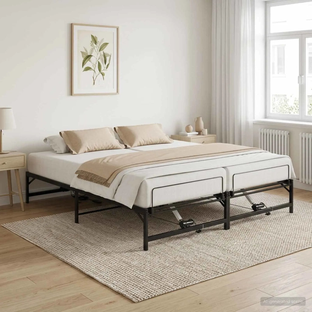 Telaio Letto Elettrico Regolabile Nero 200 x 200 cm Acciaio 3438627