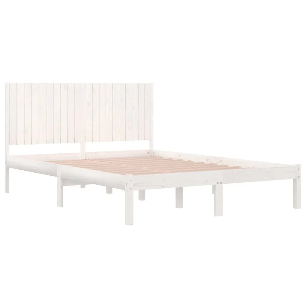 Giroletto senza Materasso Bianco 200x200 cm Legno Massello Pino 3104434