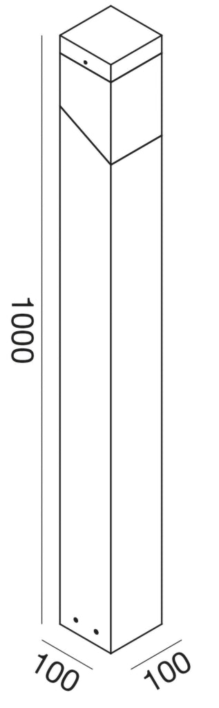 Paletto luminoso GES611 per esterni in alluminio finitura antracite con diffusore opale attacco E27 IP44 - Gealuce