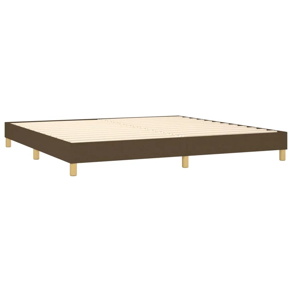 Letto a Molle Materasso e LED Marronescuro 200x200cm in Tessuto cod mxl 59317