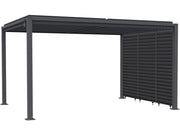 Pergola bioclimatica "Howard" con 3 lamelle in acciaio zincato - 3 x 4 m - Grigio