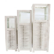 Set 3 Lanterne Marie in Acciaio Bianco