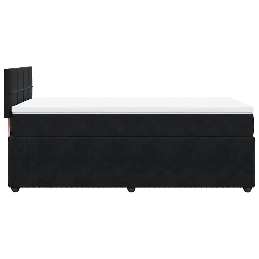 Giroletto a Molle con Materasso Nero 100x200 cm in Velluto