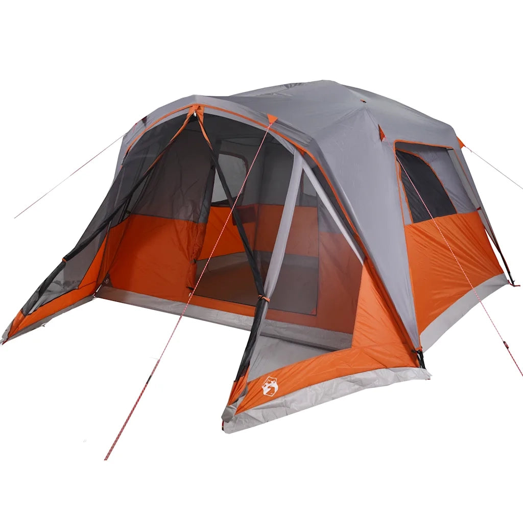 Tenda da Famiglia con Portico per 6 Persone Grigio e Arancione 94550
