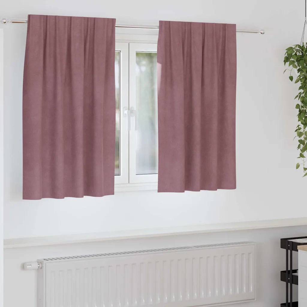 Tende Oscuranti | Tende Blackout 2 pz Rosa scuro 140 x 140 cm Velluto