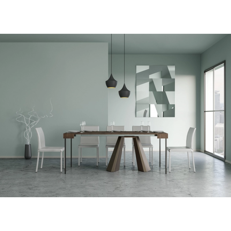 Consolle allungabile 90x40/300 cm Diamante telaio Orso - Noce