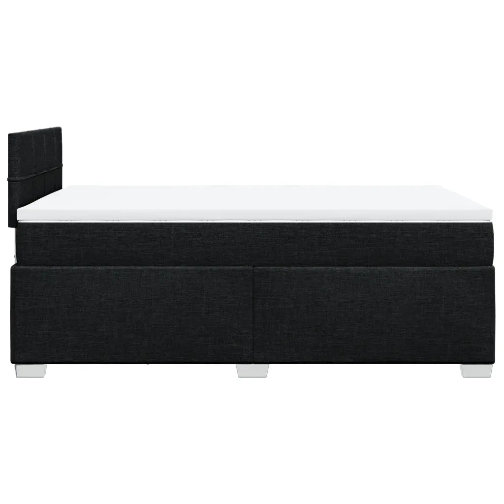 Giroletto a Molle con Materasso Nero 120x190 cm in Tessuto