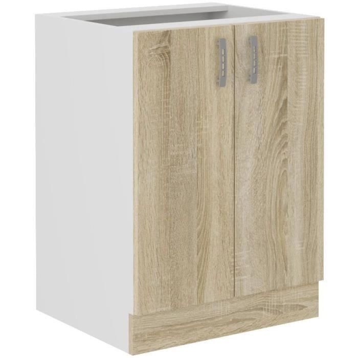 Base cucina SARA - 2 ante - decoro rovere Sonoma - L60 x P48 x H 82 cm