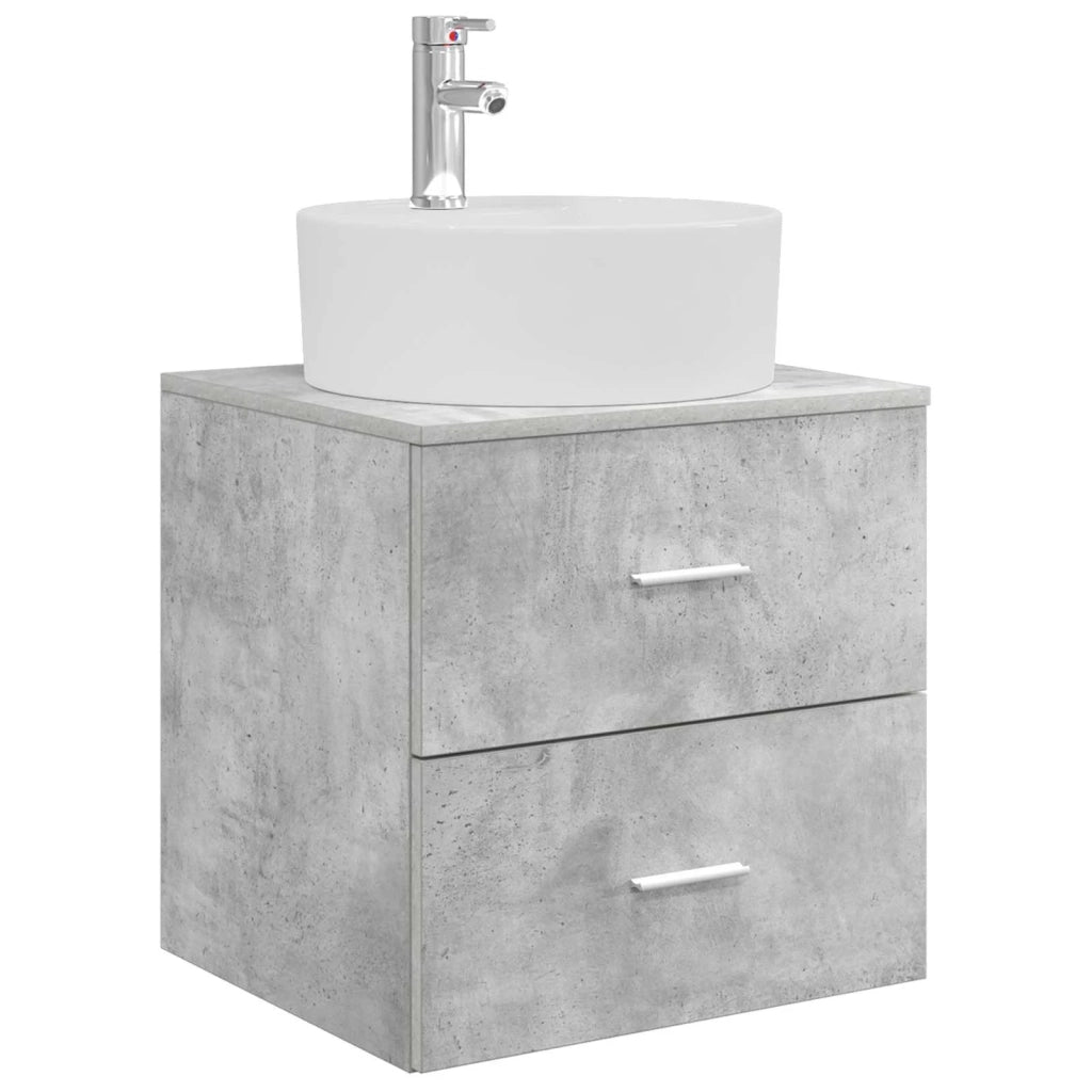 Set di mobili per il bagno 3 pz Grigio Cemento 3405886