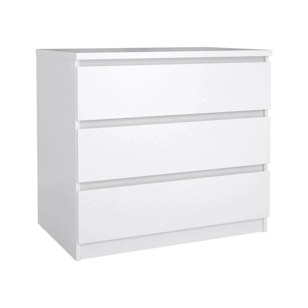 Cassettiera a tre Artic, colore bianco lucido, cm 77 x 70 x 50