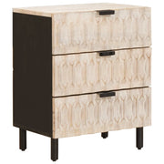 Armadio da Notte Bianco 50 x 33 x 62 cm Legno di mango massello