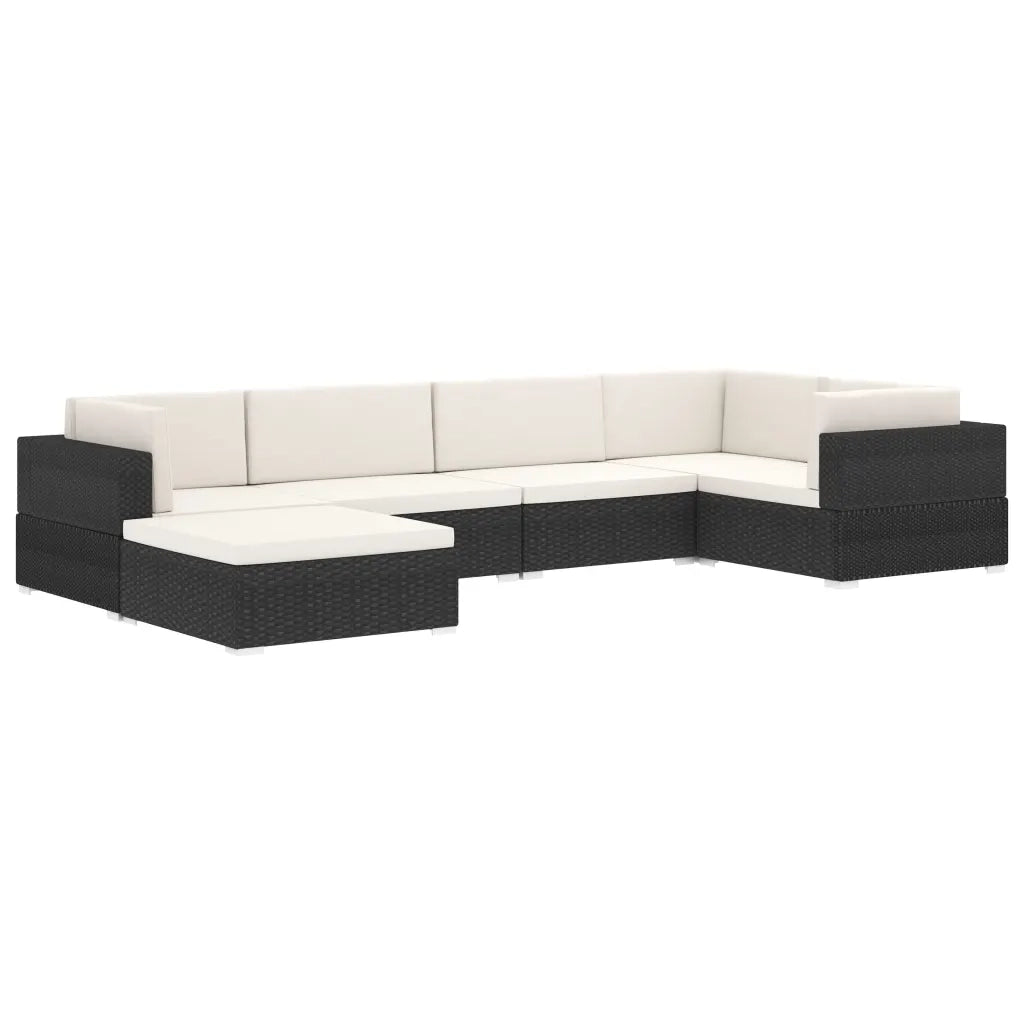 Poggiapiedi Modulare 1 pz con Cuscino in Polyrattan Grigio 46803