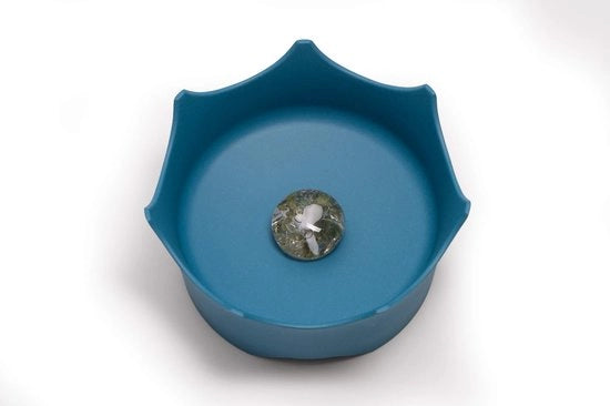 Bacchetta da acqua per animali con miscela di pietre preziose in bambù colore azzurro oceano