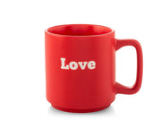 Tazza in Ceramica rossa con Scritta "Love"  Capacità 320 cc