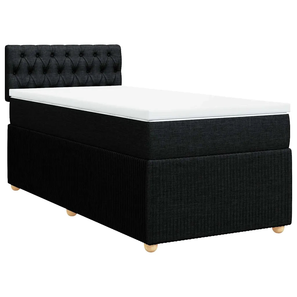 Giroletto a Molle con Materasso Nero 90x190 cm in Tessuto