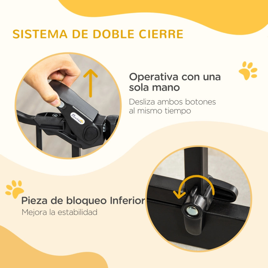 Barriera di sicurezza per bambini estensibile con porta ¨C zephmum ¨C Nero 74-80x76,2 cm