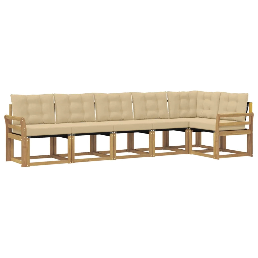 Set di divani da esterno 6 pz Bianco e Beige 3389527