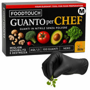 Akitaink Guanti Nitrile Neri Chef Food Touch M 100pz